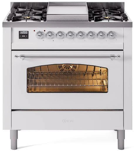 White Dual Fuel Natural Gas Range C111368