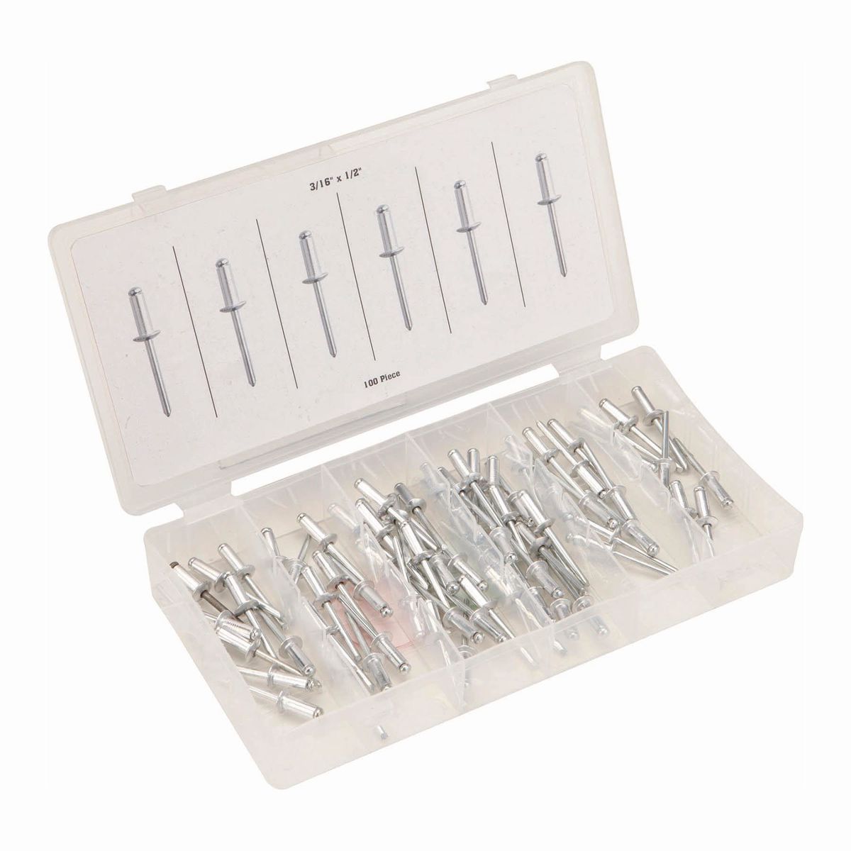 3/16 in. Aluminum Blind Rivet Set, 100 Piece I3102