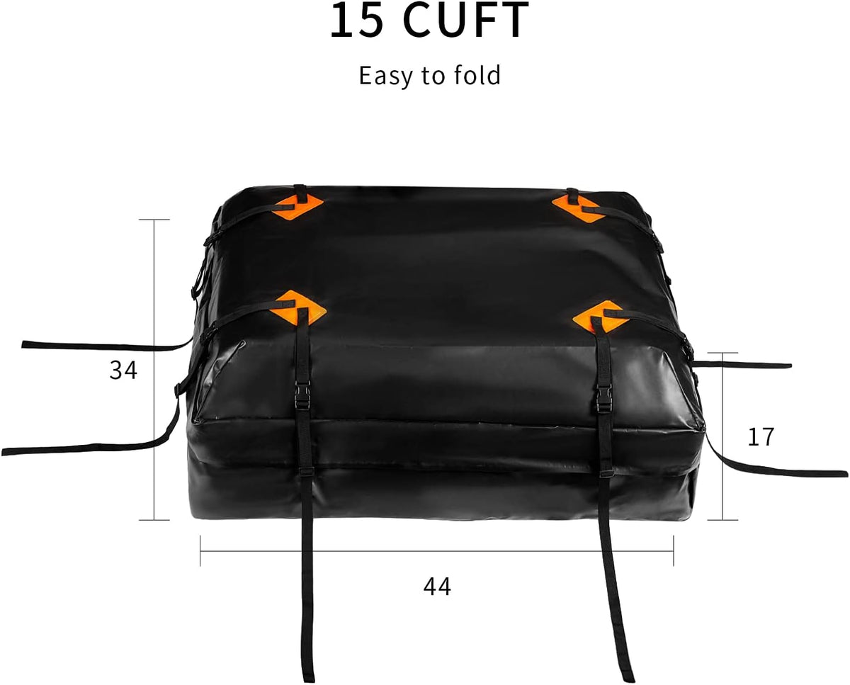 15 Cubic Feet Waterproof Car Roof Bag Cargo Carrier with Anti-Slip Mat U263826
