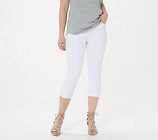 White Slim Waist Capri Jegging D842