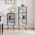 2 Piece Metal Standard Bookcase Set Black V14487