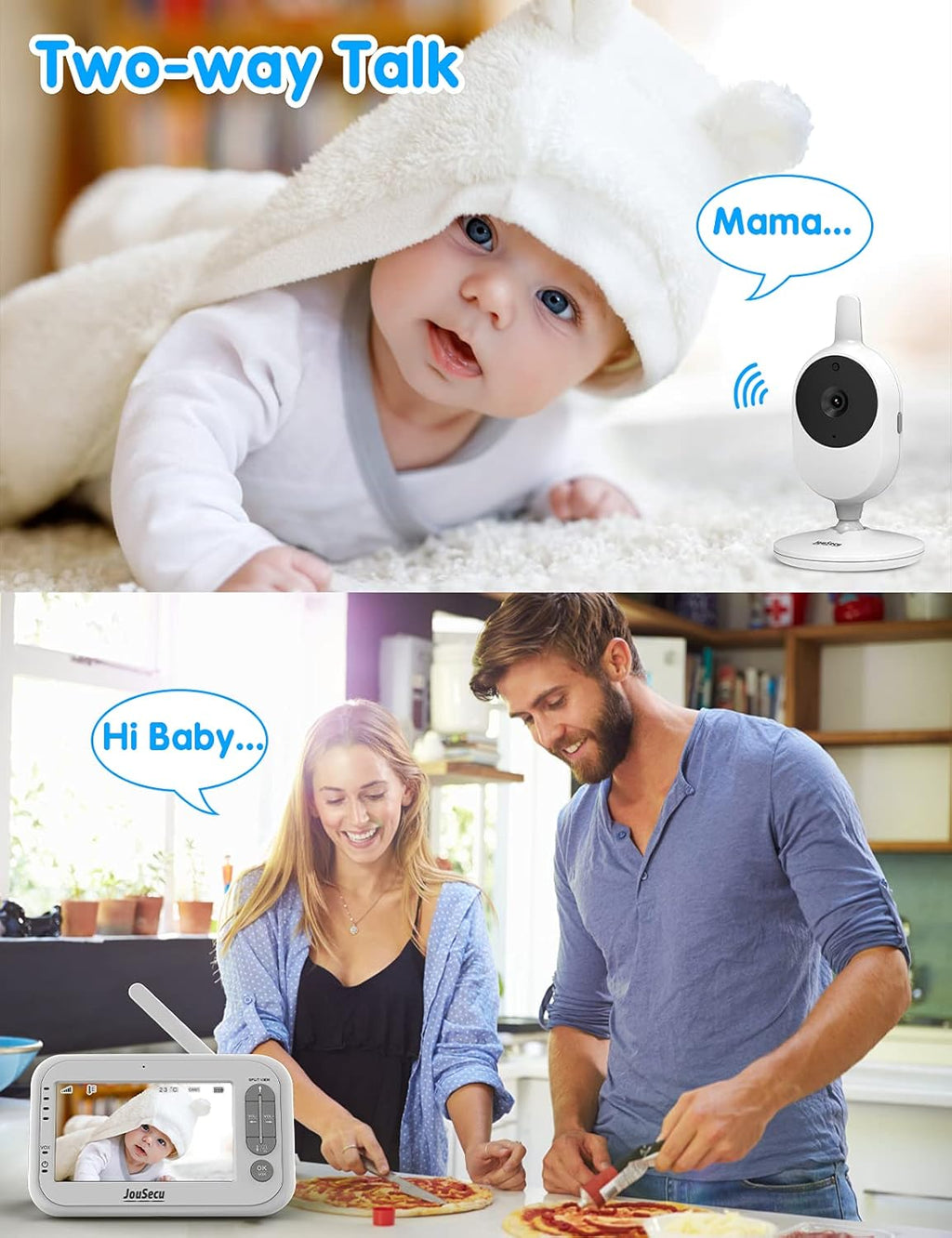 Baby Monitor with Camera and Audio 4.3 Inches LCD Split Screen X7784