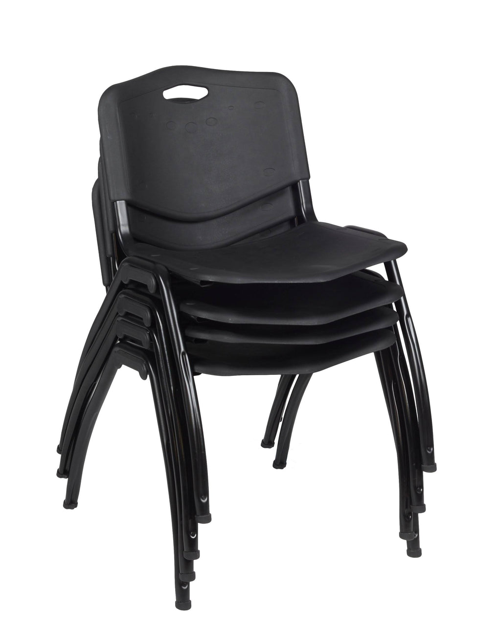 42x22 Round Breakroom Table & 4 Stack Chairs J2993