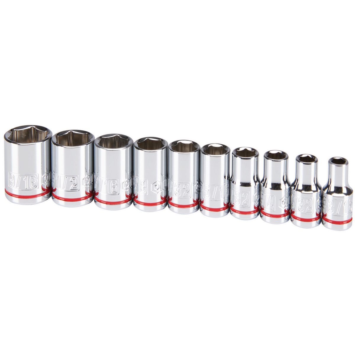 1/4 in. Drive SAE Chrome Socket Set, 10-Piece P2415