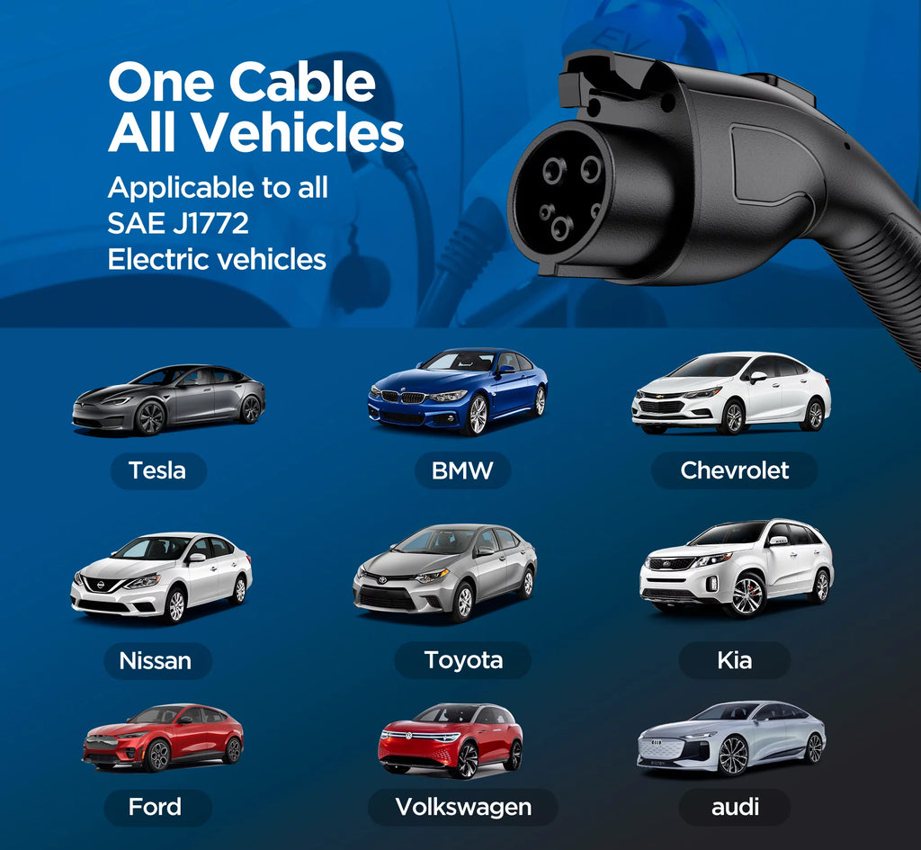 16Amp 110-240V Portable J1772 Electric Car Charger with 25ft Cord K603