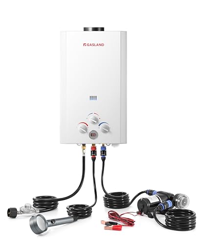 Propane Tankless Water Heater 6L, Portable Outdoor Hot Water Heater, White H413
