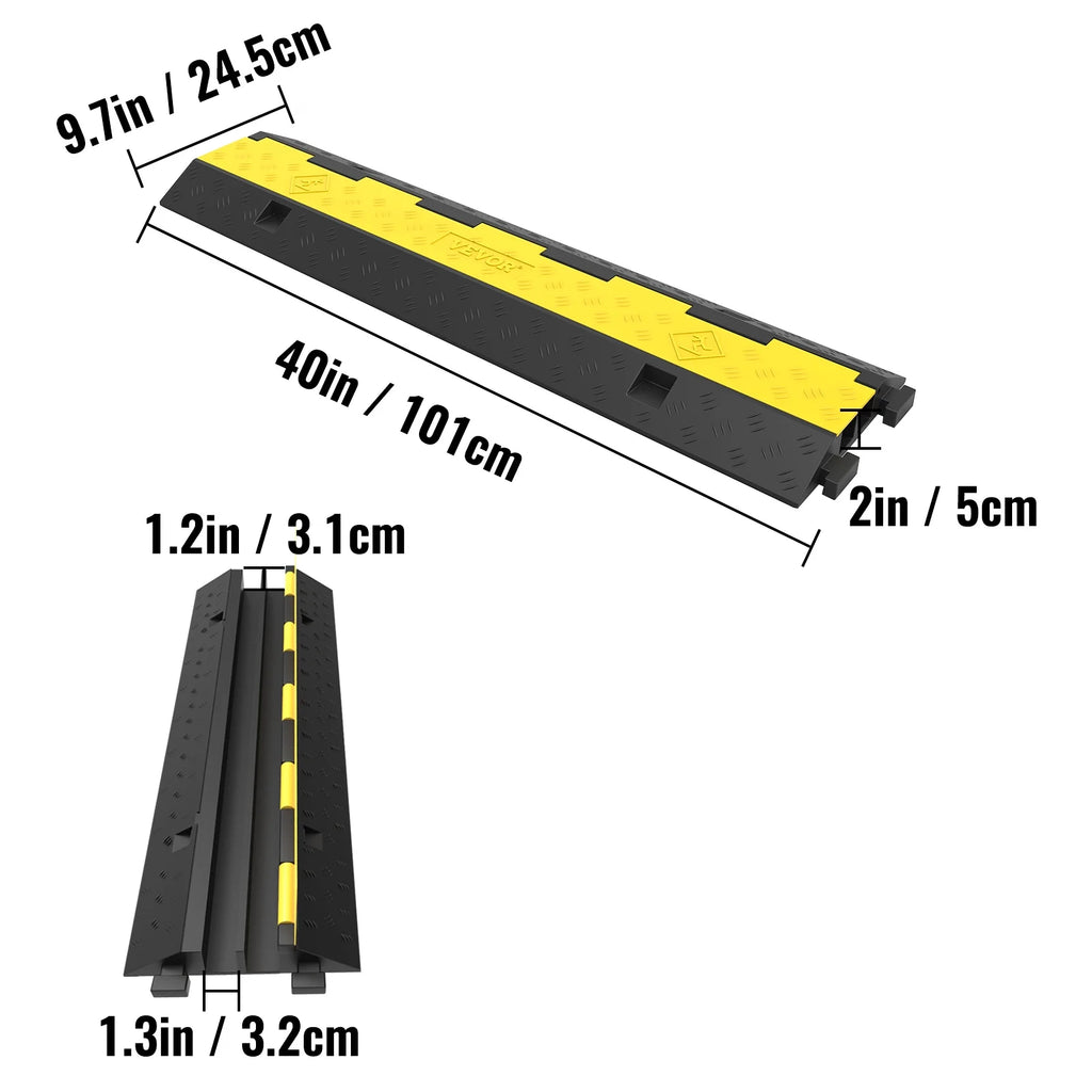 4PCS 2-Cable Rubber Speed Bump Cable Protector Ramp Z77841