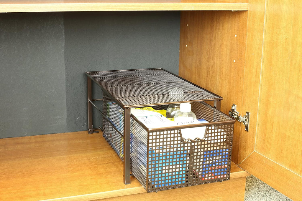 Bronze Mesh Cabinet Basket Organizer X6524