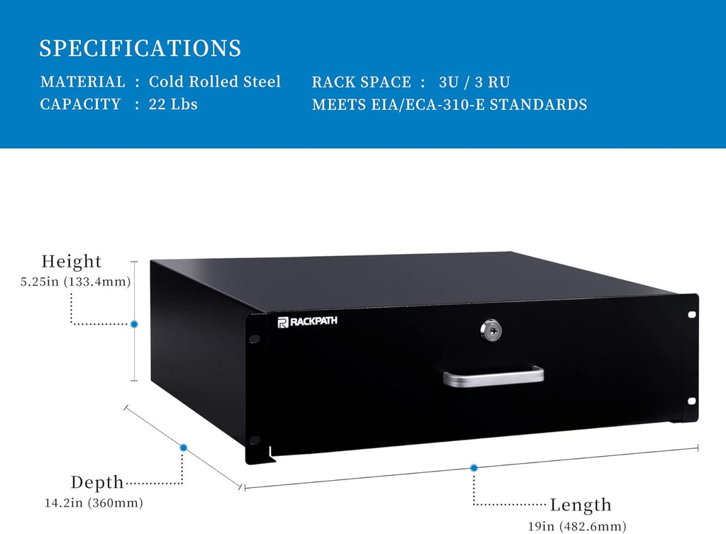 3U Rack Mount Drawer with Lock and Key I770