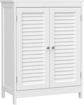 White Bathroom Storage Cabinet with Double Shutter Doors and Adjustable Shelf Q721020