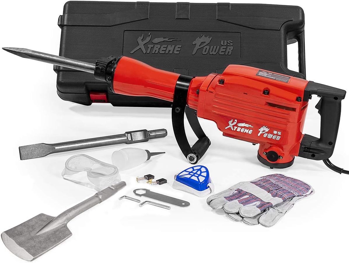 2200-Watt Electric Demolition Jack Hammer Concrete Breaker with Carrying Case T964