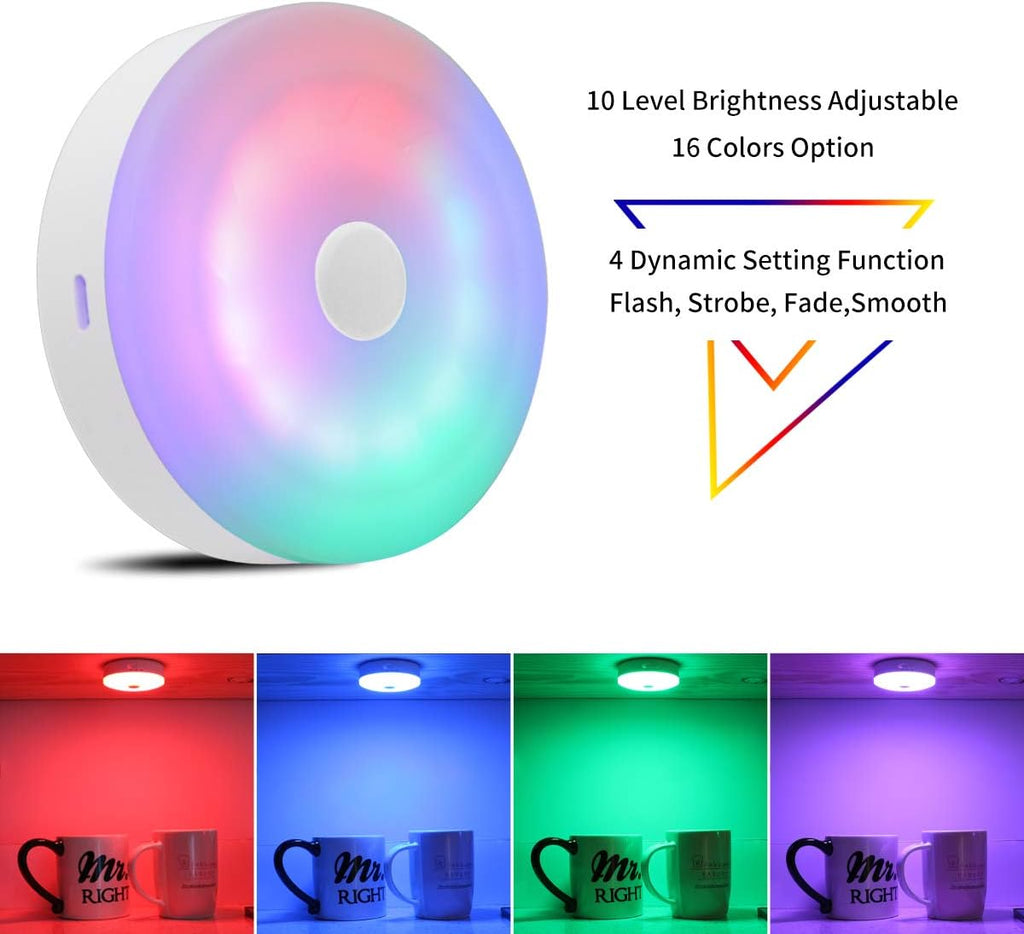 RGB Wireless Rechargeable Puck Lights 3 Pack W28079