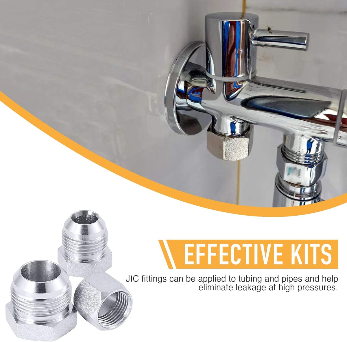 64 Piece JIC 37° Flare Cap and Plug Kit Galvanized Steel Fitting Set Q17085