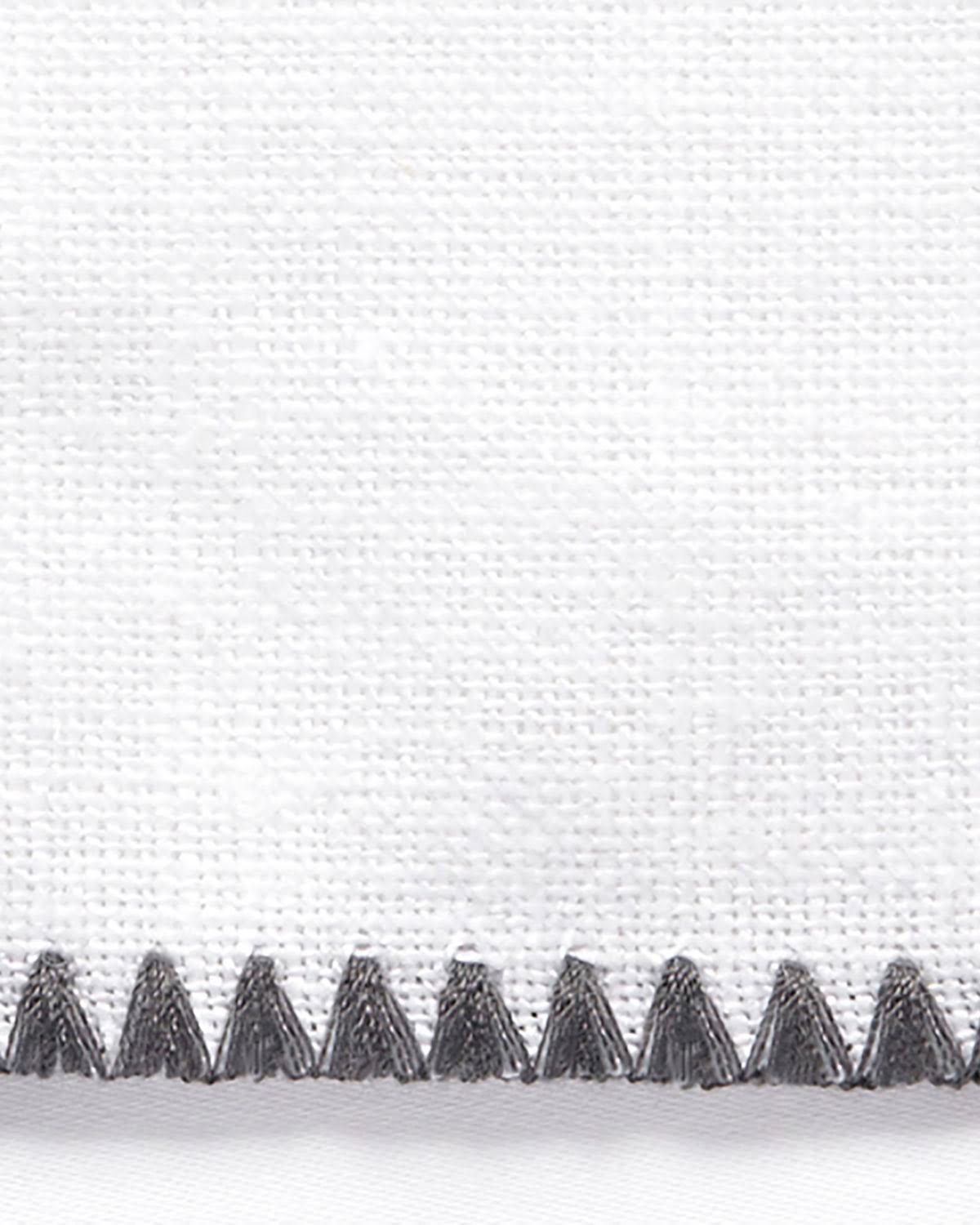 White Charcoal Oblong Table Cloth V8506