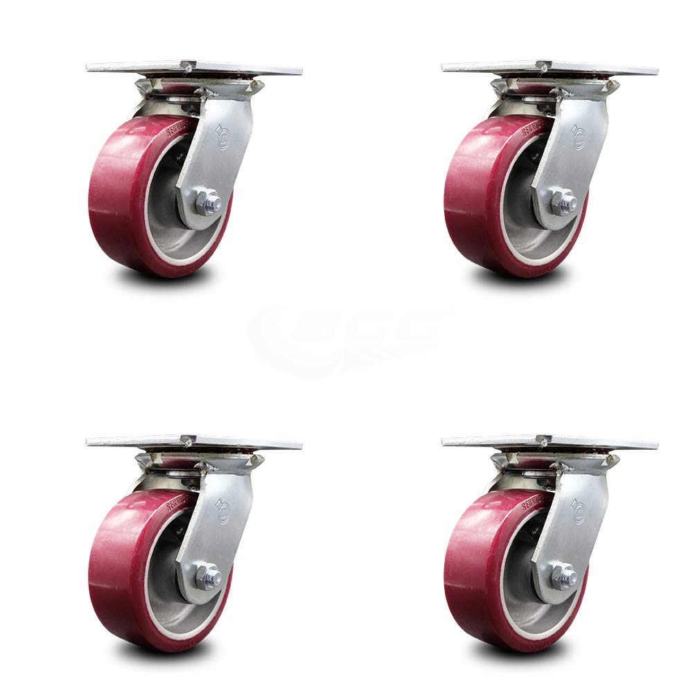 4 x 2 Maroon Wheels Swivel Caster Set 4 N5651