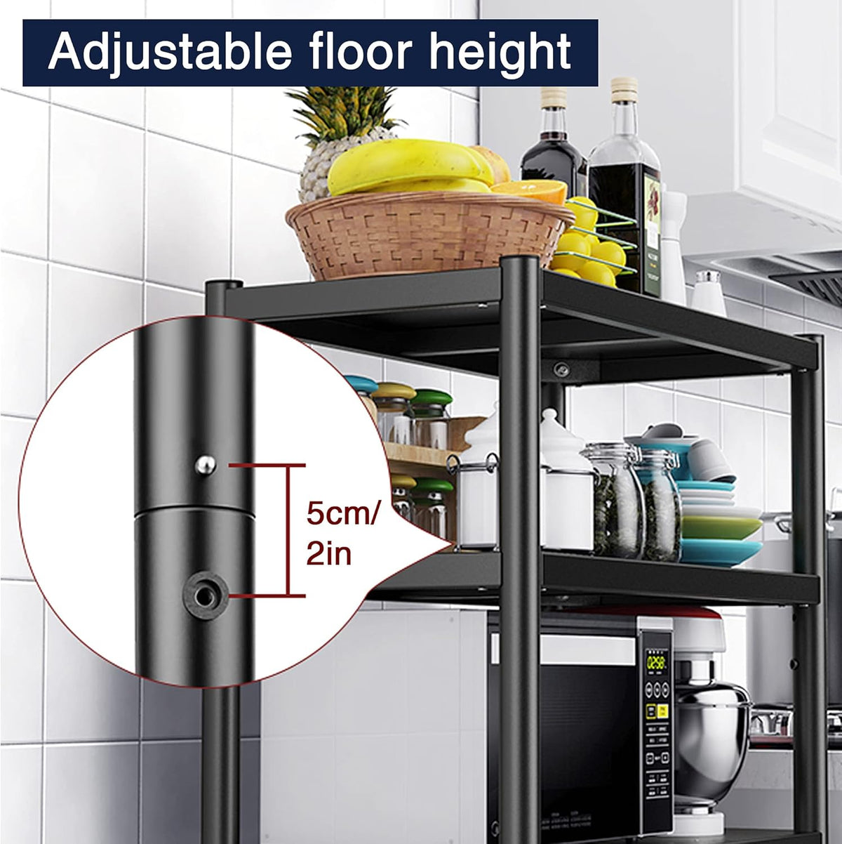 Adjustable 4 Tier Stainless Steel Kitchen Baker's Rack W9906