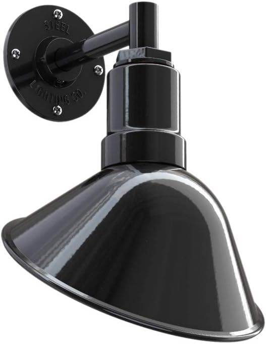 9 inch Dome 11 inch Straight Arm Matte Black Sign Light M9556