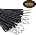 50 Pack 41" Natural Rubber Bungee Cord Tie-Downs with Metal S-Hooks X2245
