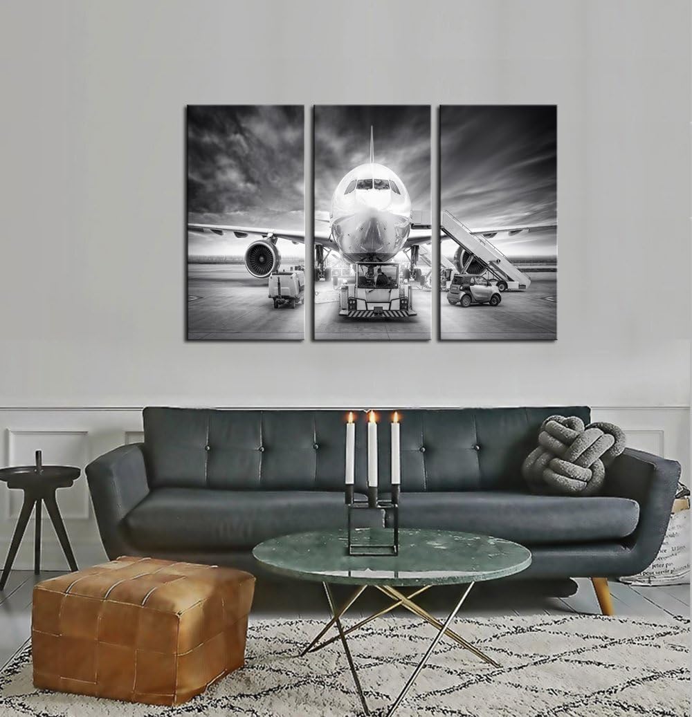 Black and White 3 Piece Framed Canvas Wall Art B729348