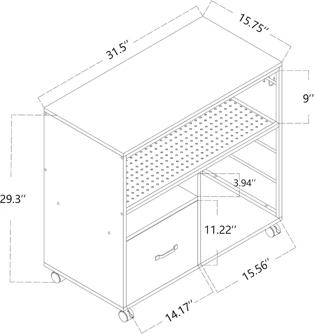 Industrial File Cabinet with Wheels U37501