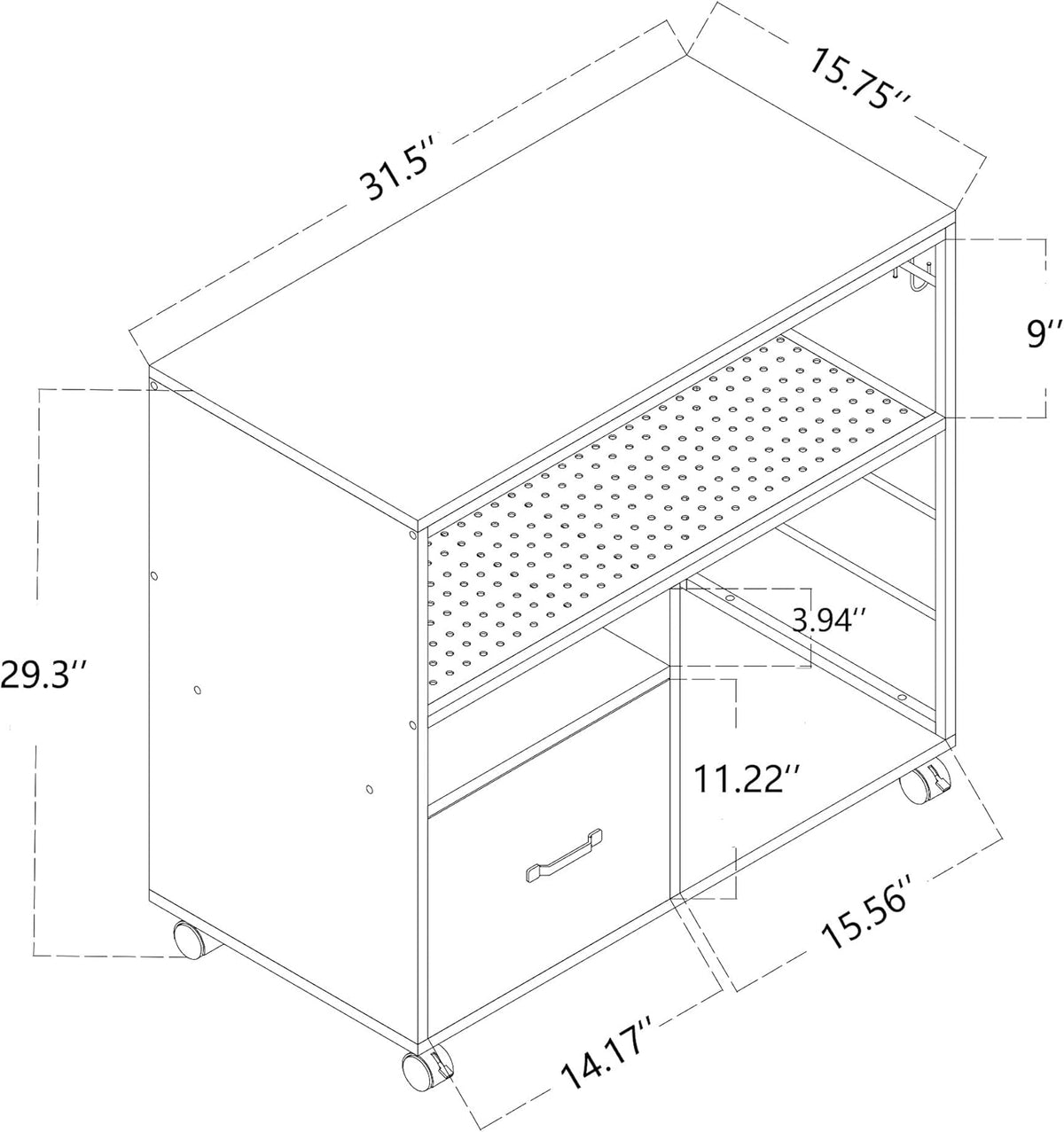 Industrial File Cabinet with Wheels U37501