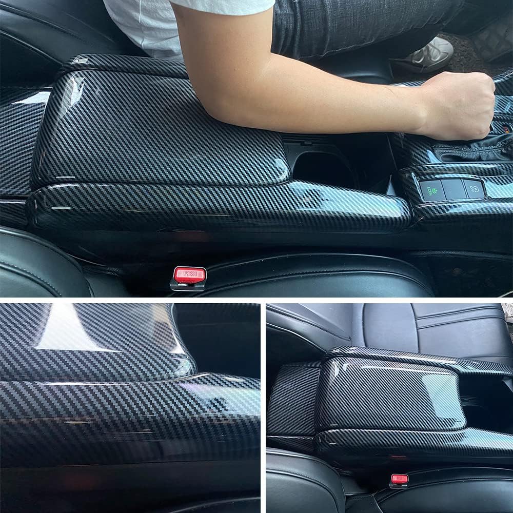 Carbon Fiber Color Car Armrest Box Cover Center Console Panel W975