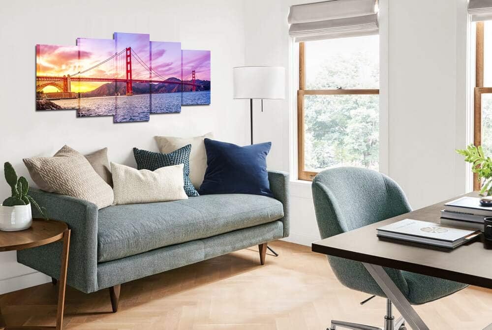 City Canvas Wall Art San Francisco Golden Gate Bridge Framed P921