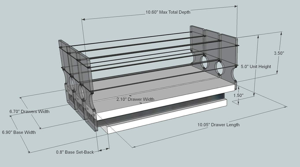 Spice Rack with 3 Drawers G7675