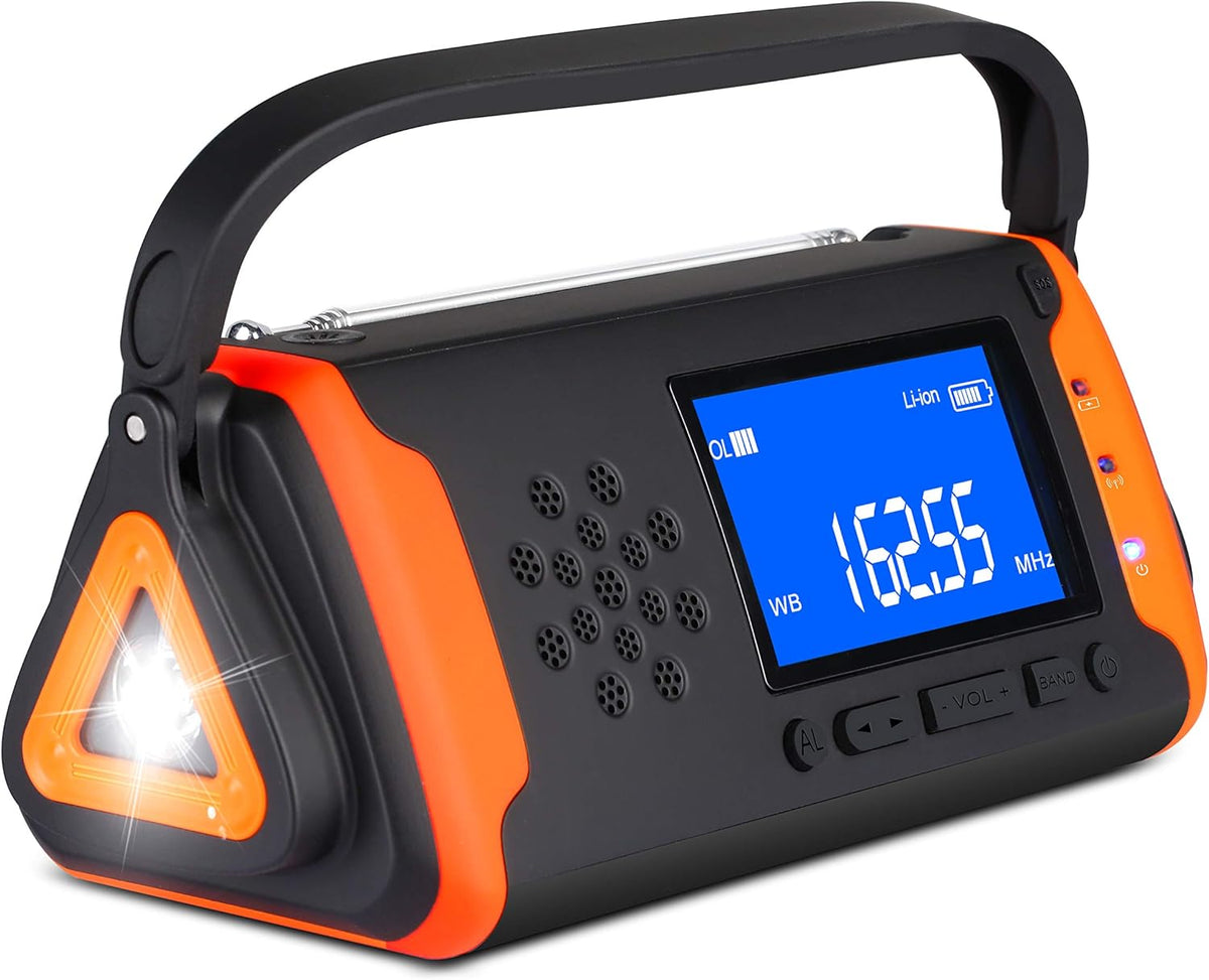 Emergency Weather Crank Radio 6000mAh Solar Hand Crank AM/FM/NOAA I4423