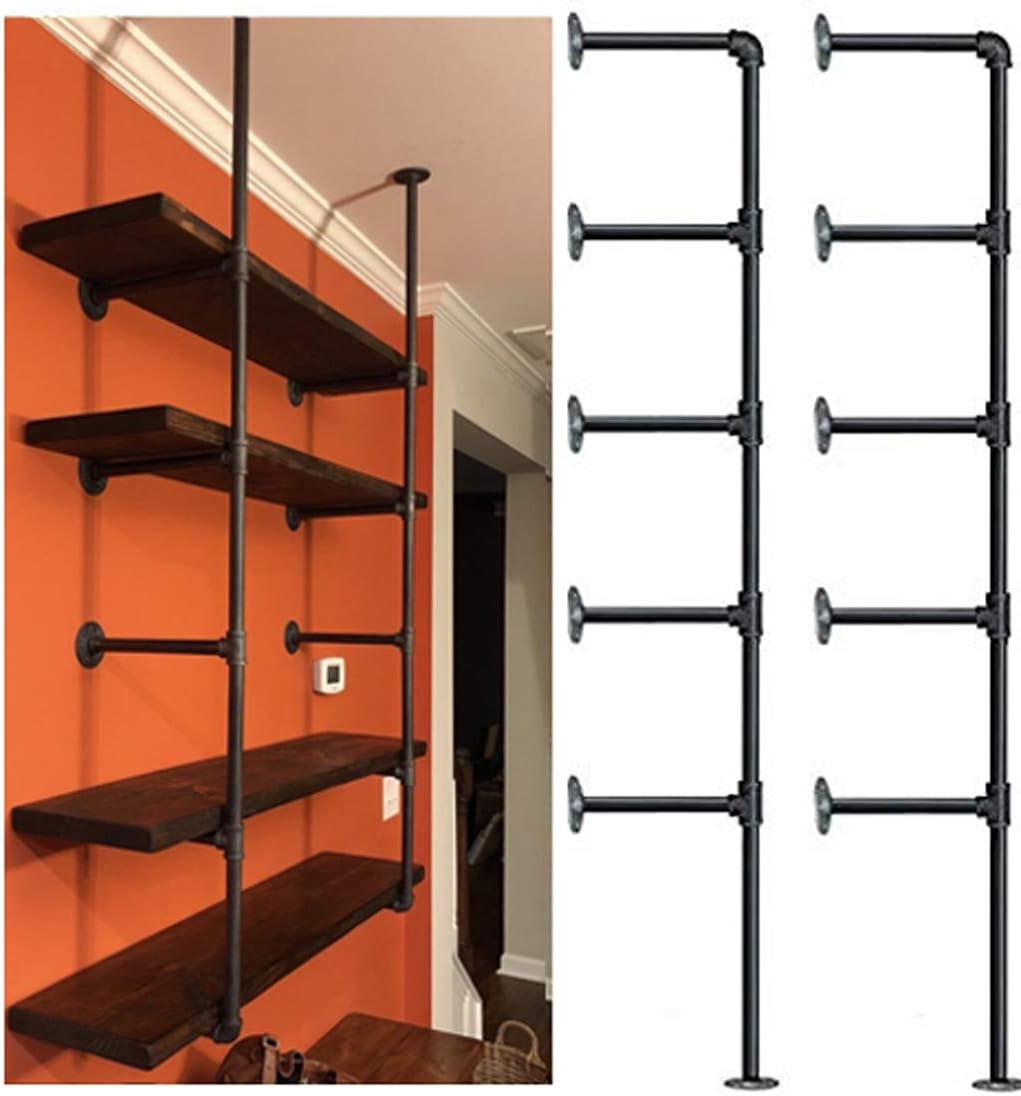Wall Mount Iron Pipe Shelf 2Pcs A497