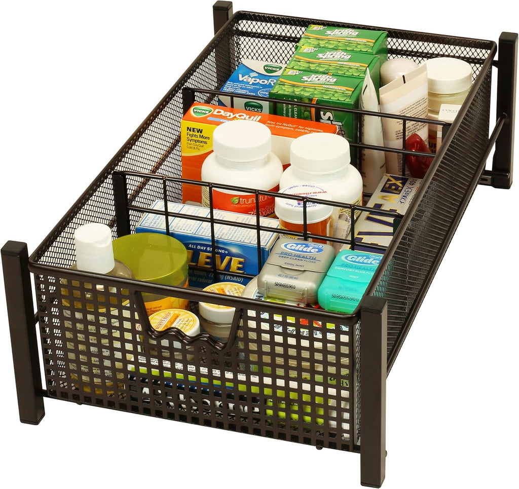 Bronze Mesh Cabinet Basket Organizer X6524