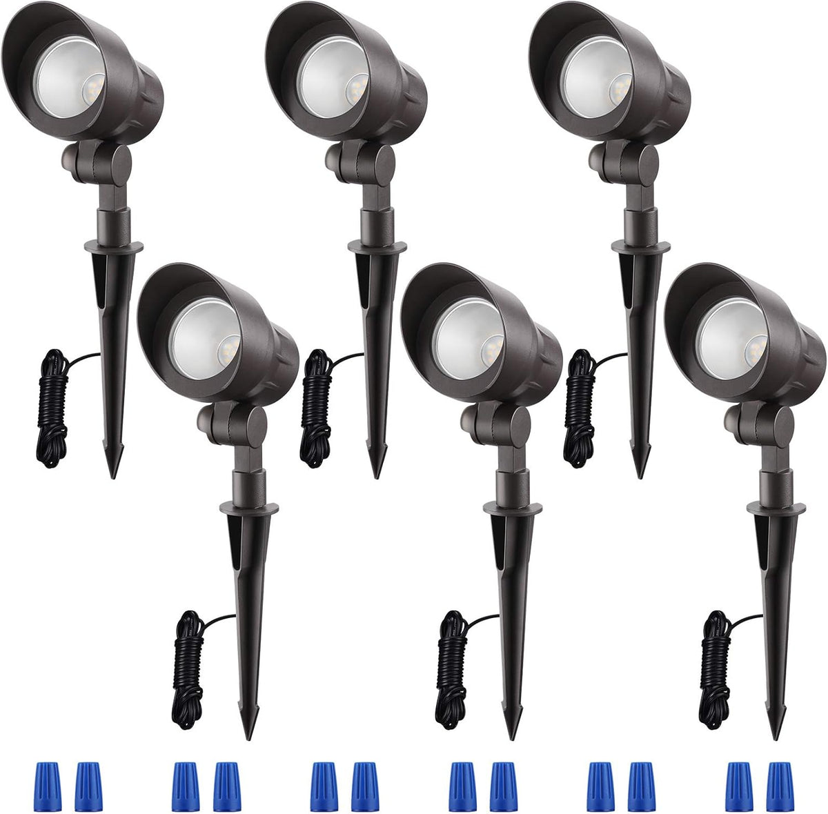 4W LED Landscape Spotlight, 12V Low Voltage, IP65 Waterproof, 4000K Cool White, Pack of 6 W5693