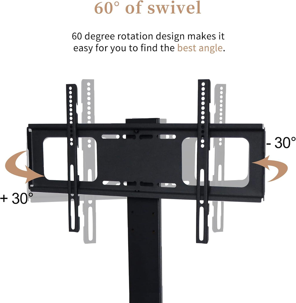 Angle and Height Adjustable Swivel TV Stand with Shelves R82929
