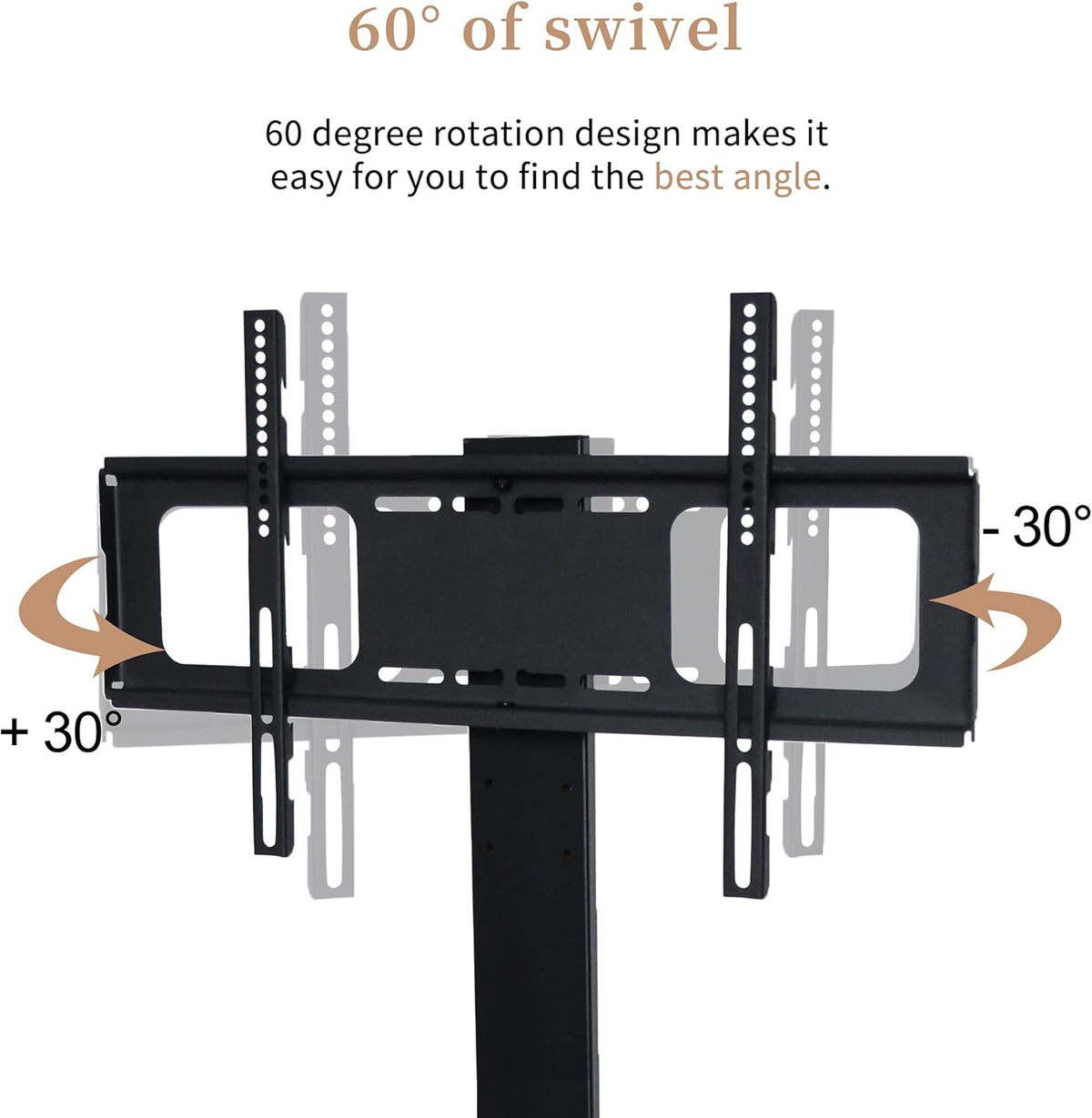 Angle and Height Adjustable Swivel TV Stand with Shelves R82929
