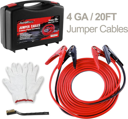 100% Pure Copper 4 Gauge 20 Feet Battery Booster Cable 800 AMP with Carry Bag J998
