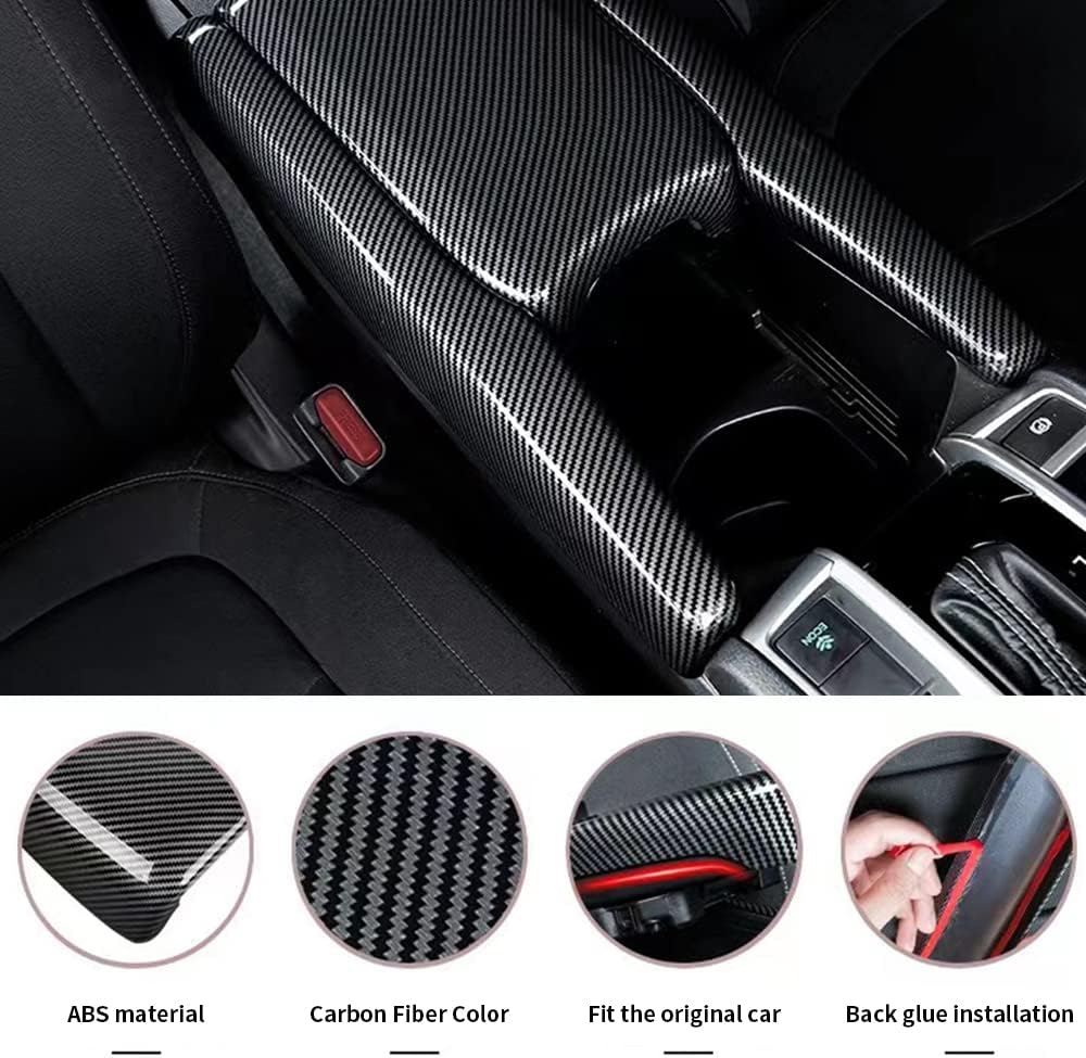 Carbon Fiber Color Car Armrest Box Cover Center Console Panel W975