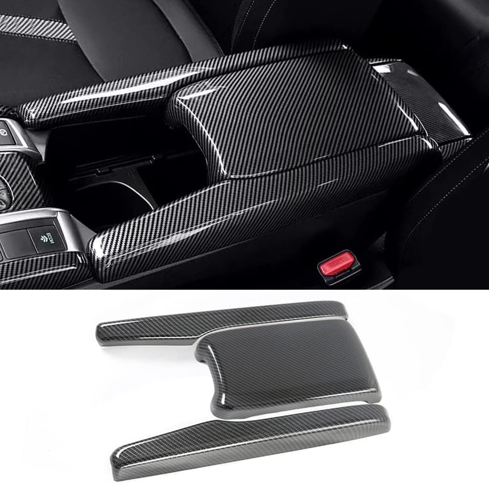 Carbon Fiber Color Car Armrest Box Cover Center Console Panel W975