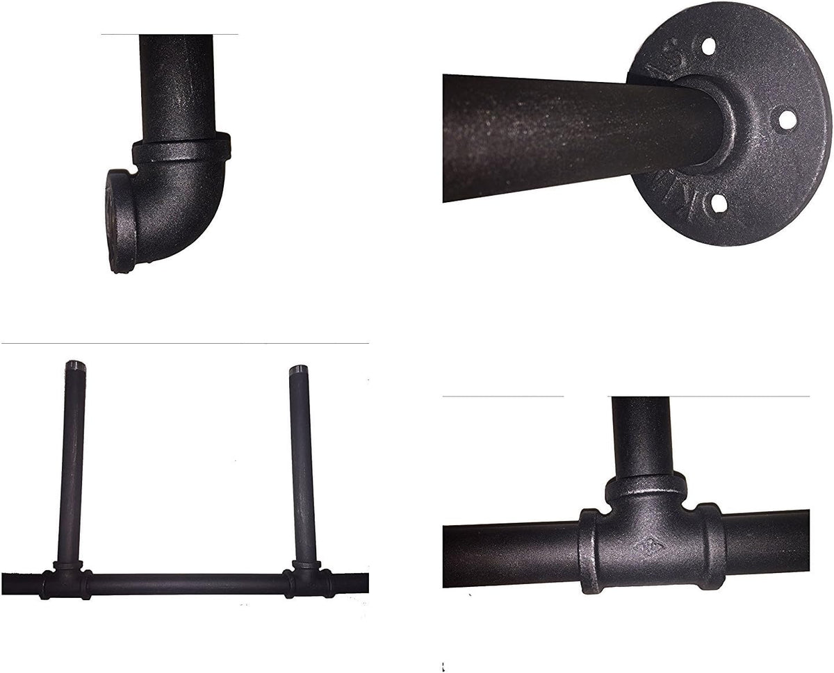 Wall Mount Iron Pipe Shelf 2Pcs A497