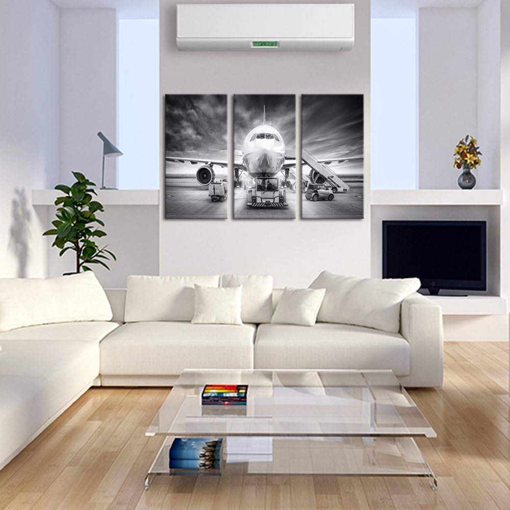 Black and White 3 Piece Framed Canvas Wall Art B729348