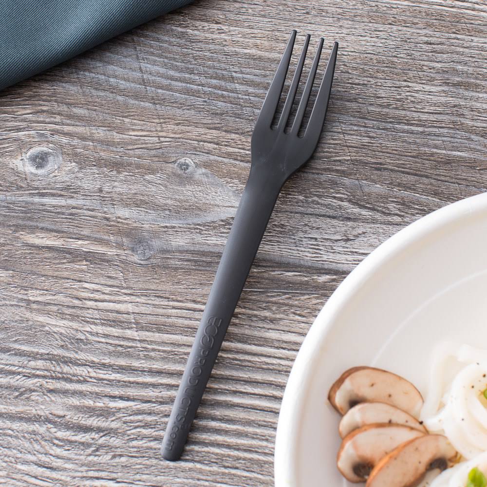 Compostable Forks 7-Inch Black Case of 1000 U557