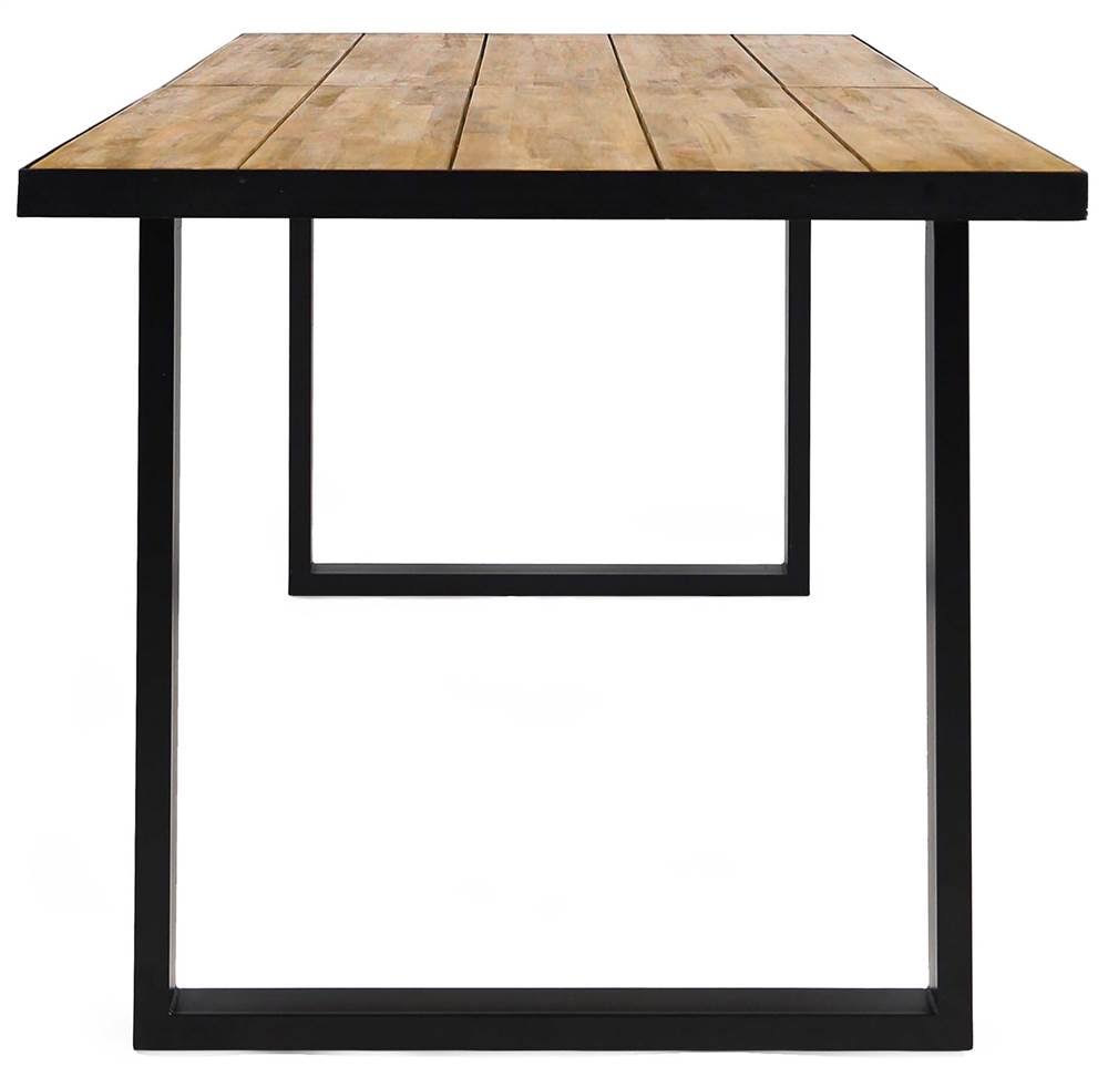 Black Acacia Wood and Iron Outdoor Dining Table Z307