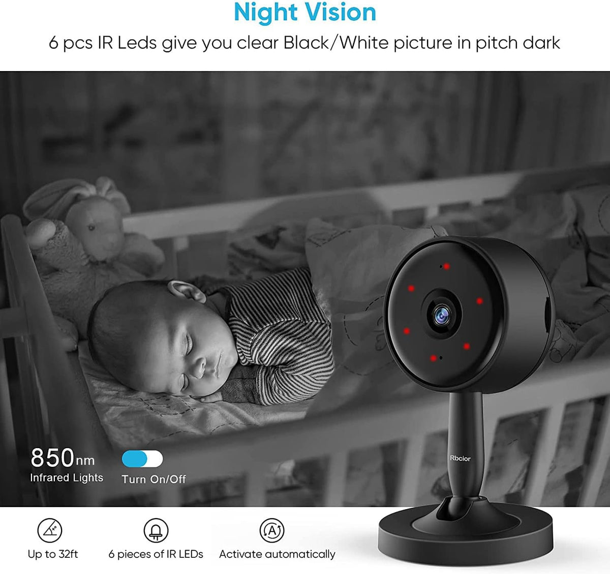 1080P HD Indoor Security Camera with Motion Detection, 2-Way Audio, Night Vision V292