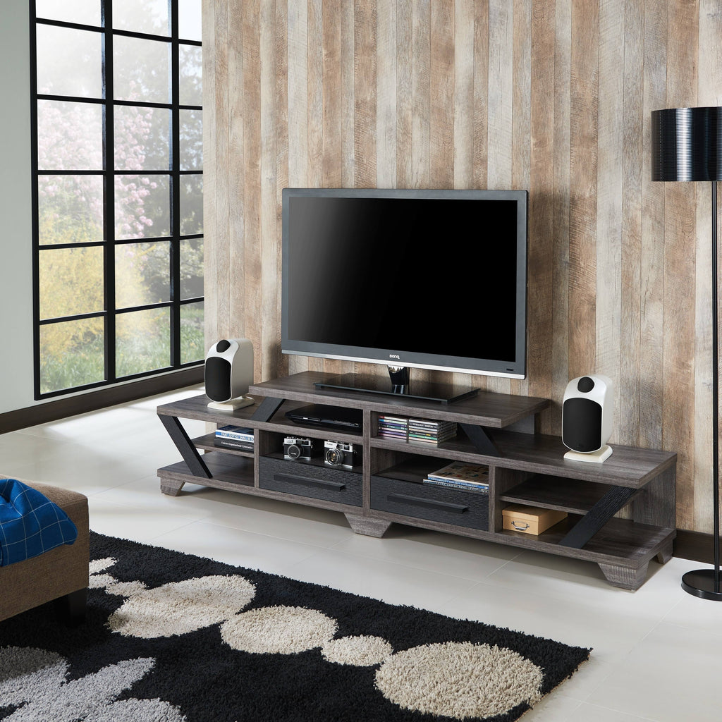 82x22 2 Drawer Open-Shelf TV Stand X1630