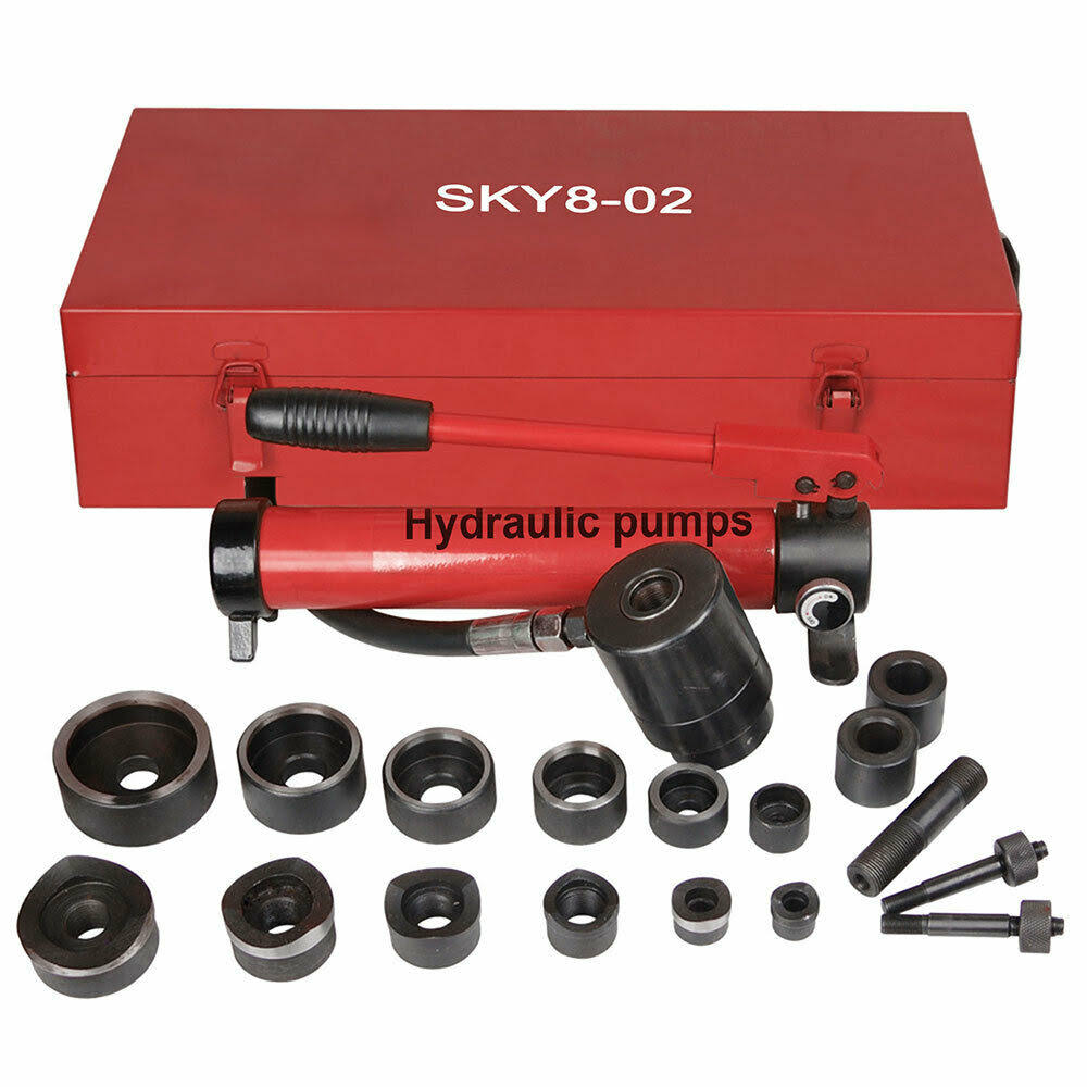 10 Ton 6 Die Hydraulic Knockout Punch Tool Kit with Case V666440