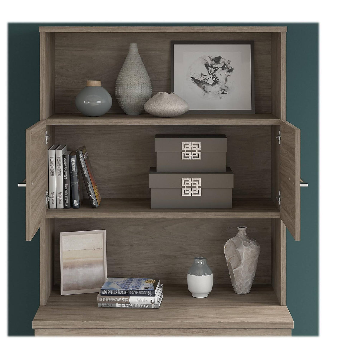 36x22W Tall Storage Cabinet with Doors and Shelves B5429