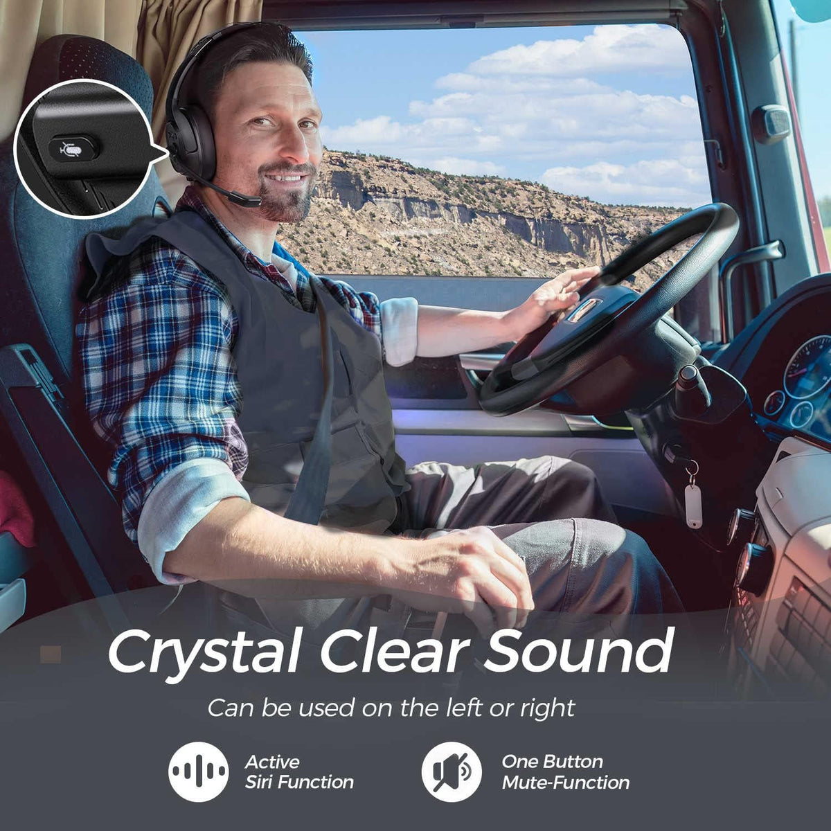 Bluetooth Headset with Microphone Wireless Headphone V690471