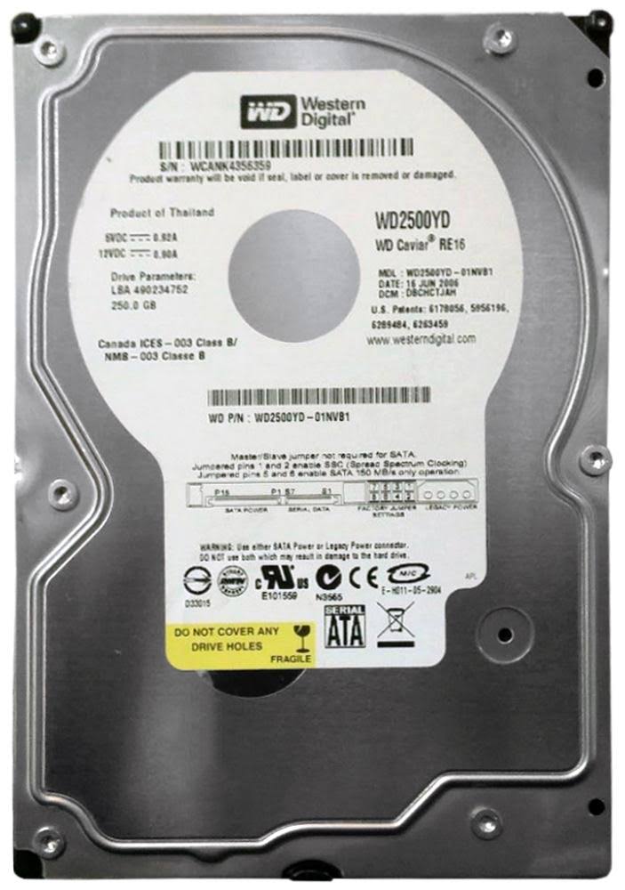 250GB 7200RPM SATA Hard Drive H820002