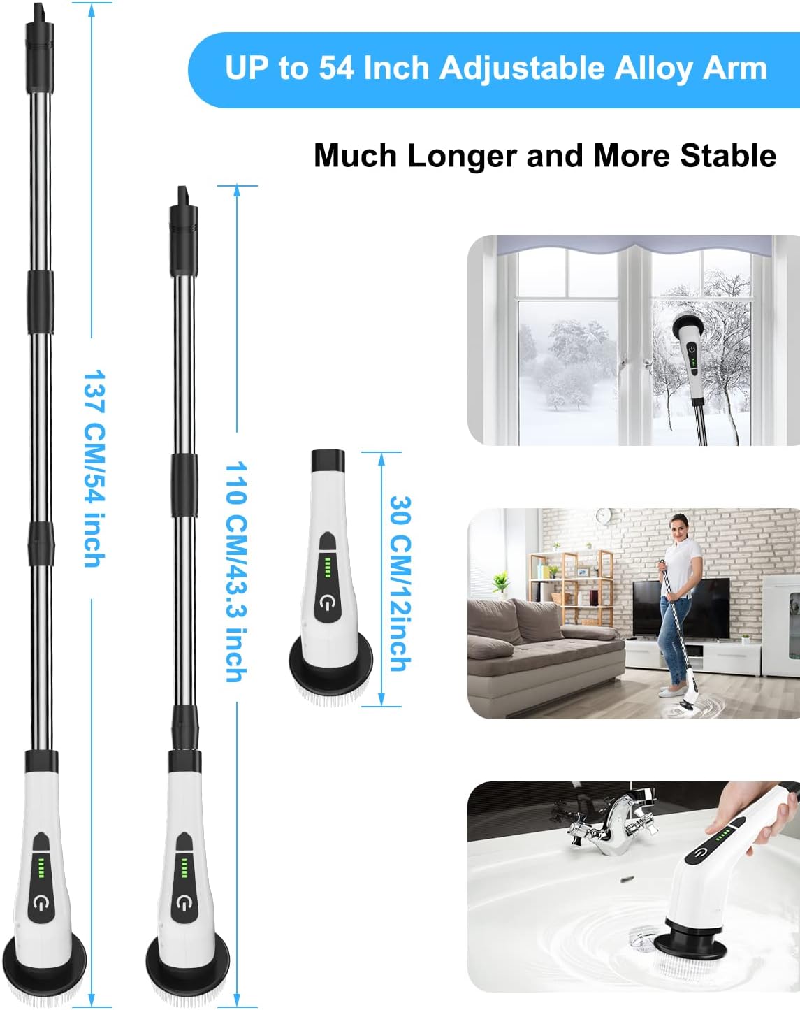 Cordless Electric Spin Scrubber with 8 Replaceable Brush Heads N1631