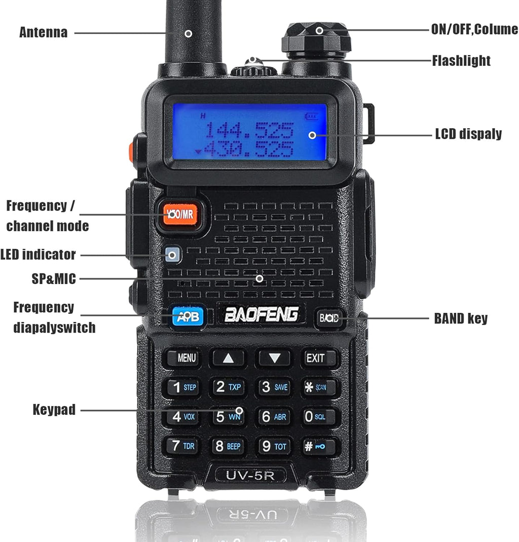 2 Pcs Dual Band Amateur Radio VHF/UHF Walkie Talkie K647