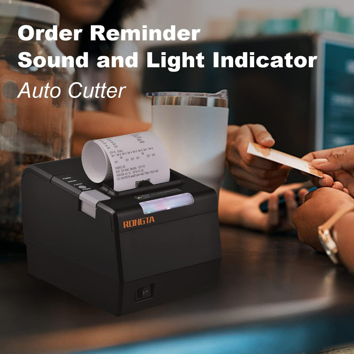 Commercial Direct Thermal Receipt Printer Auto Cutter USB Serial Ethernet 80MM B599536